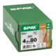 Spax ART 89015 Vis à tête fraisée acier trempé 4,5 x 80 -T20 WIROX gal Zn S