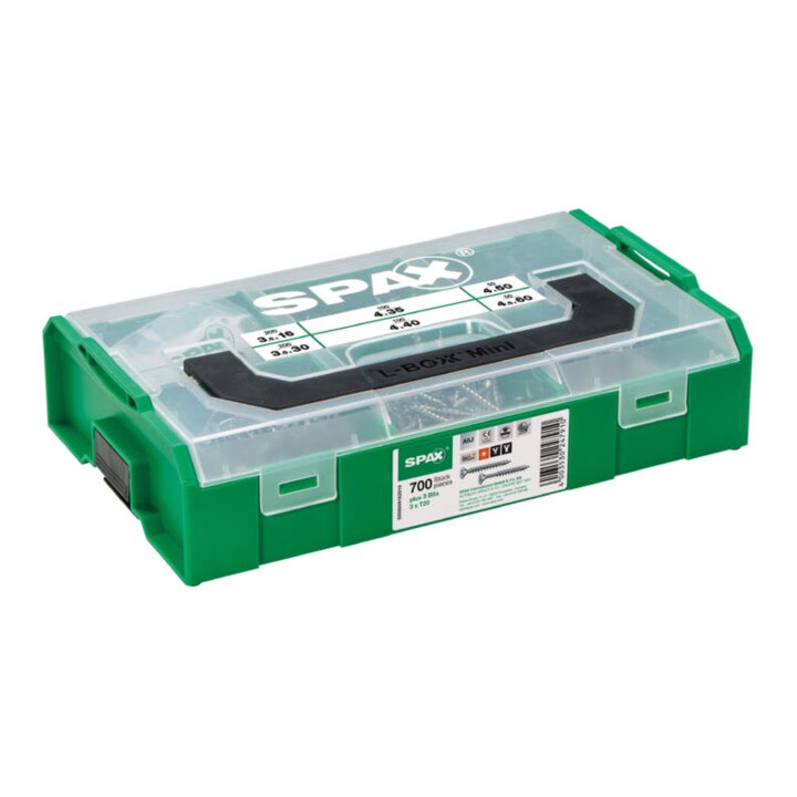 Spax ART 89021 Coffret de montage L-BOXX Mini WIROX, acier galvanisé S