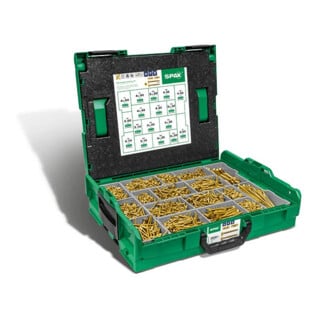 SPAX ART 89021 Coffret de montage L-BOXX YELLOX A2J, gal ZnC S