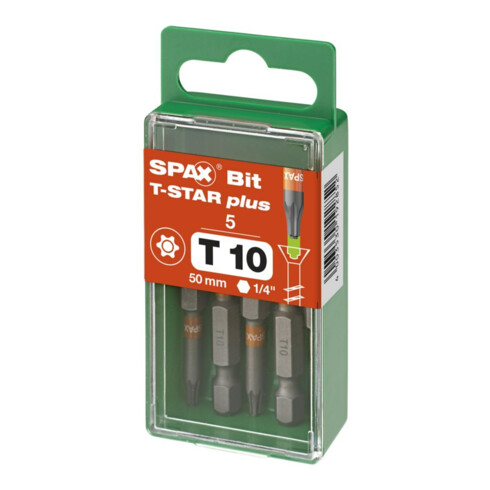SPAX Bits T-STAR+ T10 1Blist. a5Bits,50mm