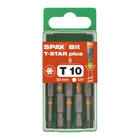 SPAX Bits T-STAR+ T10 1Blist. a5Bits,50mm