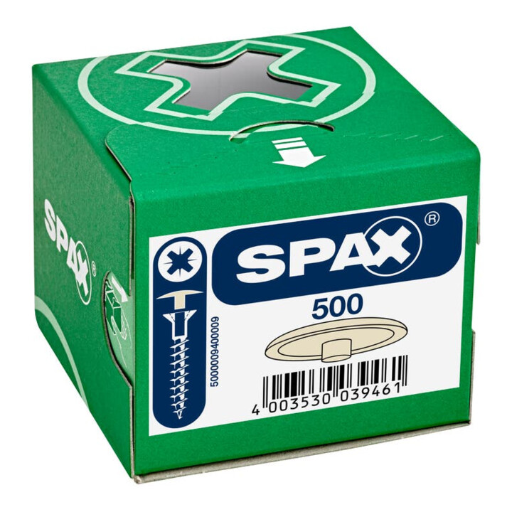 Spax Capuchons en plastique pour Spax avec perçage de tête beige