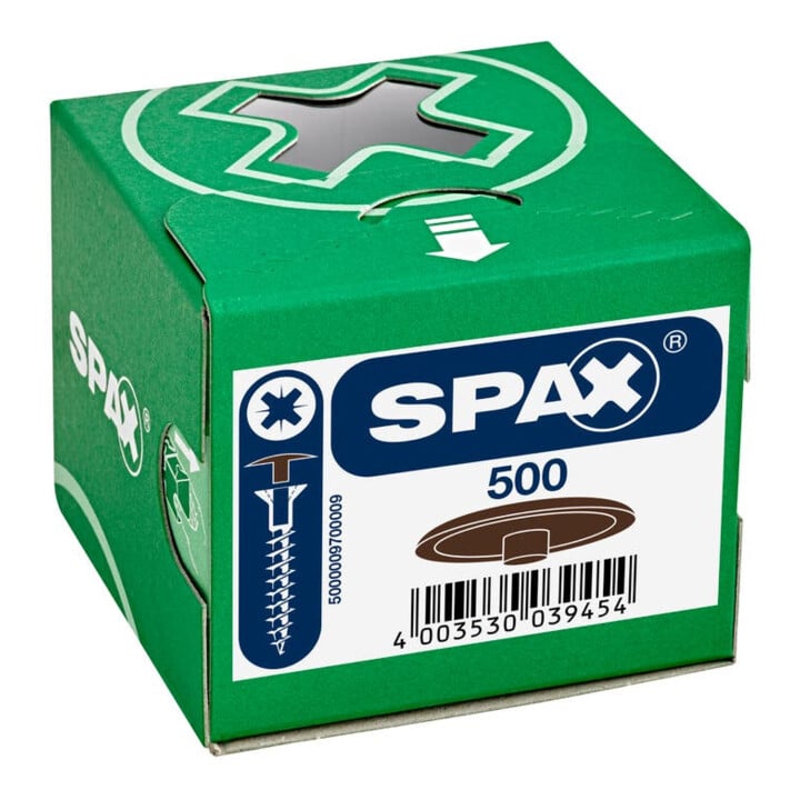Spax Capuchons en plastique pour Spax avec tête fraisée acajou