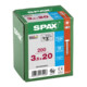 Spax Edelstahl 3,5 x 20 mm Halbrundkopf T-STAR plus Vollgewinde 4CUT Edelstahl rostfreiei A2