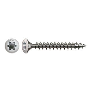 Spax Linsensenkkopf-Universalschraube mit Innensechsrund (TX), Edelstahl A2-70, blank
