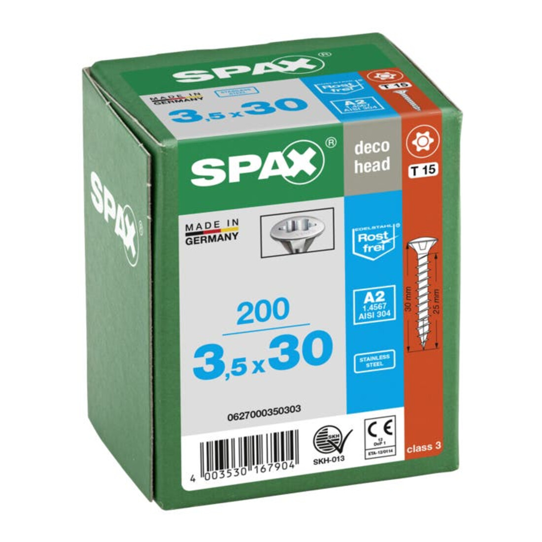 Spax Linsensenkkopf-Universalschraube mit Innensechsrund (TX), Edelstahl A2-70, blank