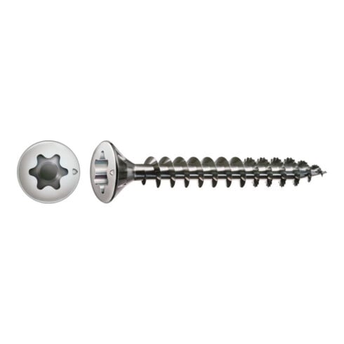 Spax Linsensenkkopf-Universalschraube mit Innensechsrund (TX), Edelstahl A2-70, blank