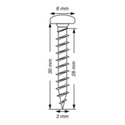 Spax Edelstahl 3 x 30 mm Halbrundkopf T-STAR plus Vollgewinde S-Spitze Edelstahl rostfreiei A2-5