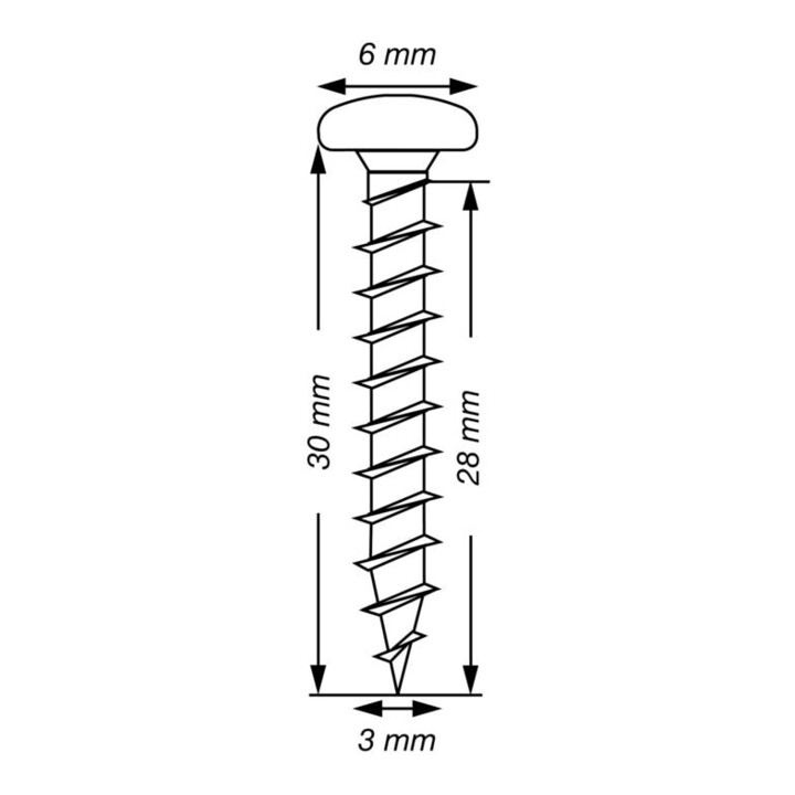 Spax Edelstahl 3 x 30 mm Halbrundkopf T-STAR plus Vollgewinde S-Spitze Edelstahl rostfreiei A2