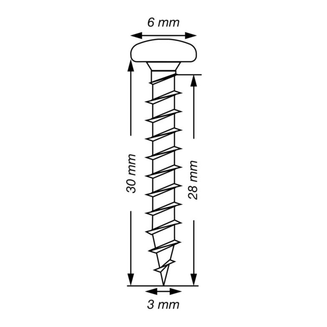 Spax Edelstahl 3 x 30 mm Halbrundkopf T-STAR plus Vollgewinde S-Spitze Edelstahl rostfreiei A2