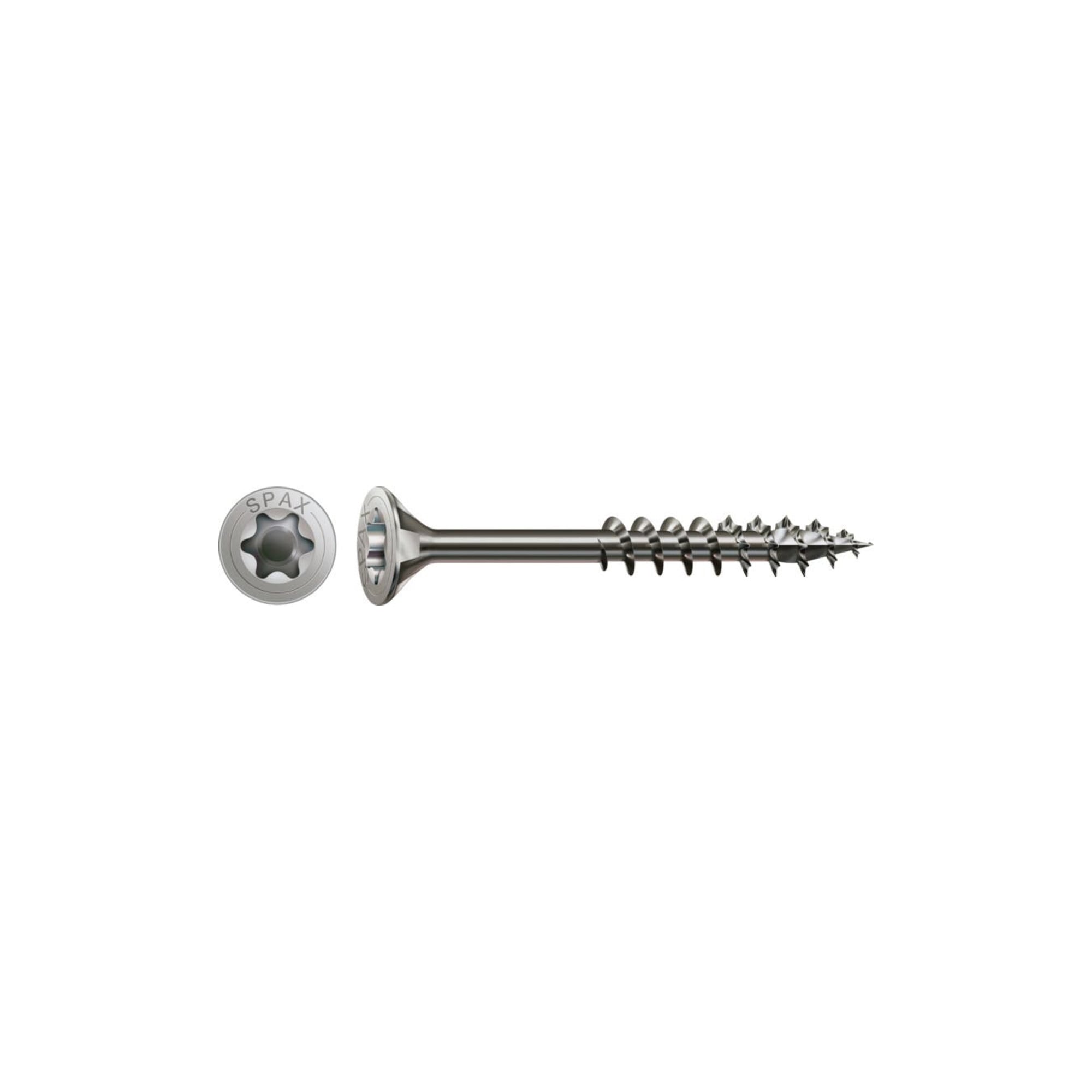 Spax Edelstahl 4,5 x 40 mm Senkkopf T-STAR plus Teilgewinde 4CUT Edelstahl rostfreiei A2