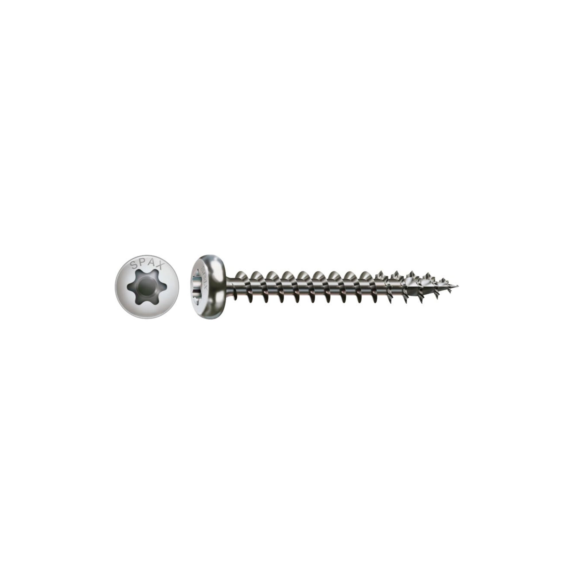 Spax Edelstahl 4 x 50 mm Halbrundkopf T-STAR plus Vollgewinde 4CUT Edelstahl rostfreiei A2