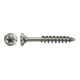 Spax Fassade 4,5 x 60 mm Tête fraisée bombée T-STAR plus filetage partiel Pointe CUT Inox A2 inoxydable