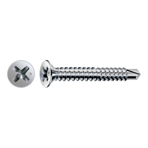 Spax FEX-A Fensterbohrschraube Senkkopf Kreuzschlitz H Grobgewinde Bohrspitze Titan Silber A3J Titan silber 3.9 mm