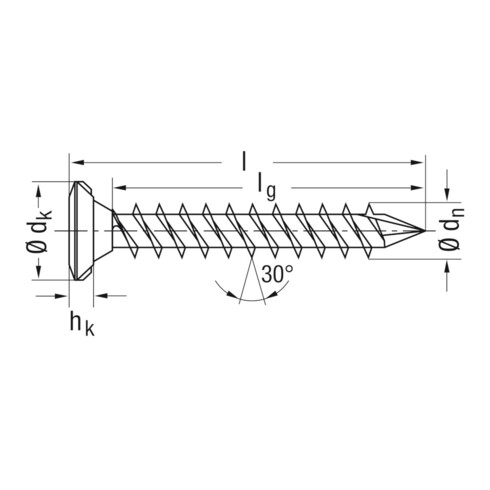 SPAX FEX Vis à tête fraisée 4,0 x 25 cruciforme argent