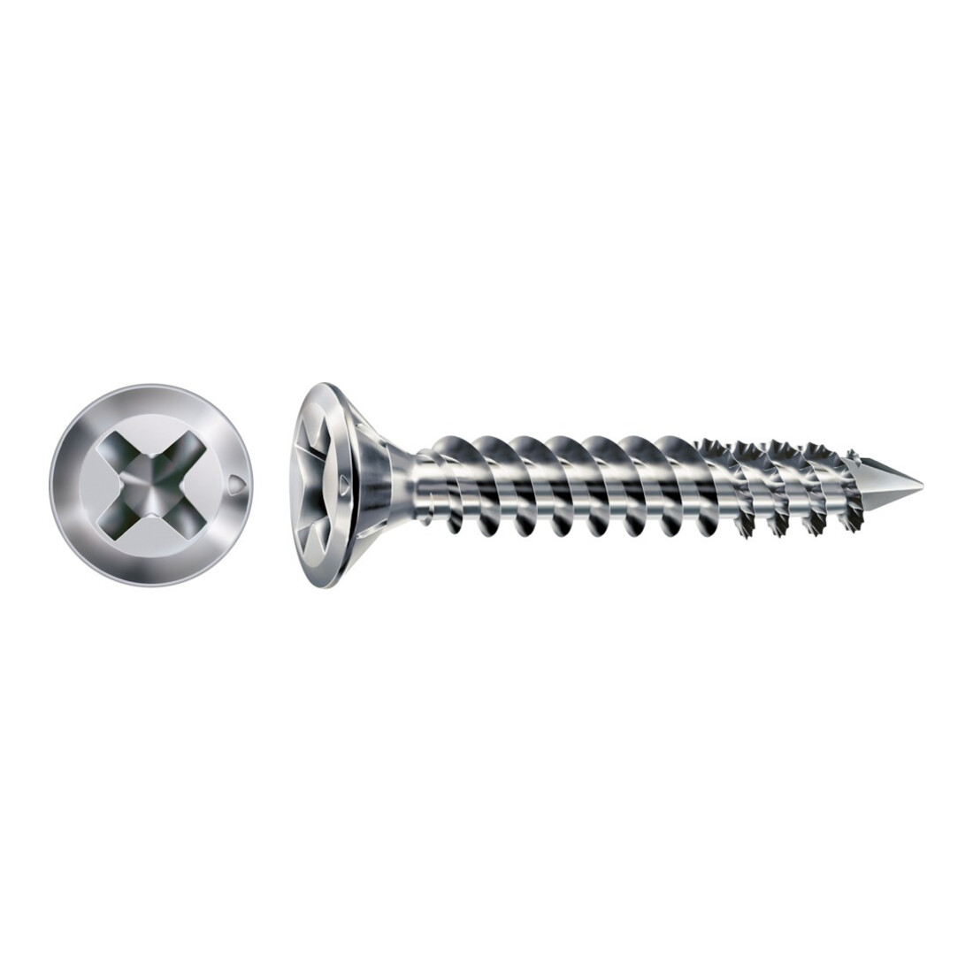 SPAX FEX Vis à tête fraisée 4,0 x 25 cruciforme argent