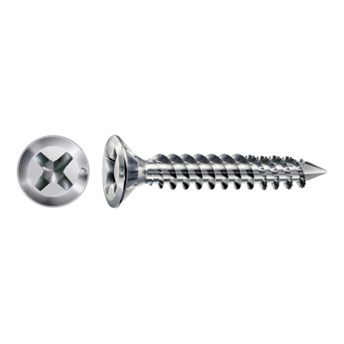SPAX FEX Vis à tête fraisée 4,0 x 25 cruciforme argent