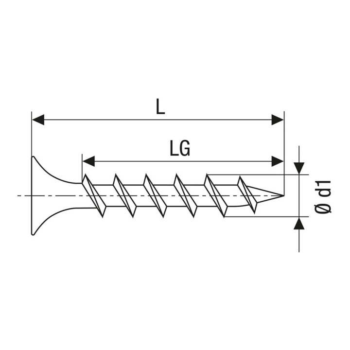 Spax GIX-B Trompetenkopf 3,9 x 25 H2 Grobgewinde PHOSPH MAGAZINIERT