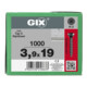 Spax GIX-C Fraises à rainures 3,9 x 19 H2 filetage fin phosphaté-1