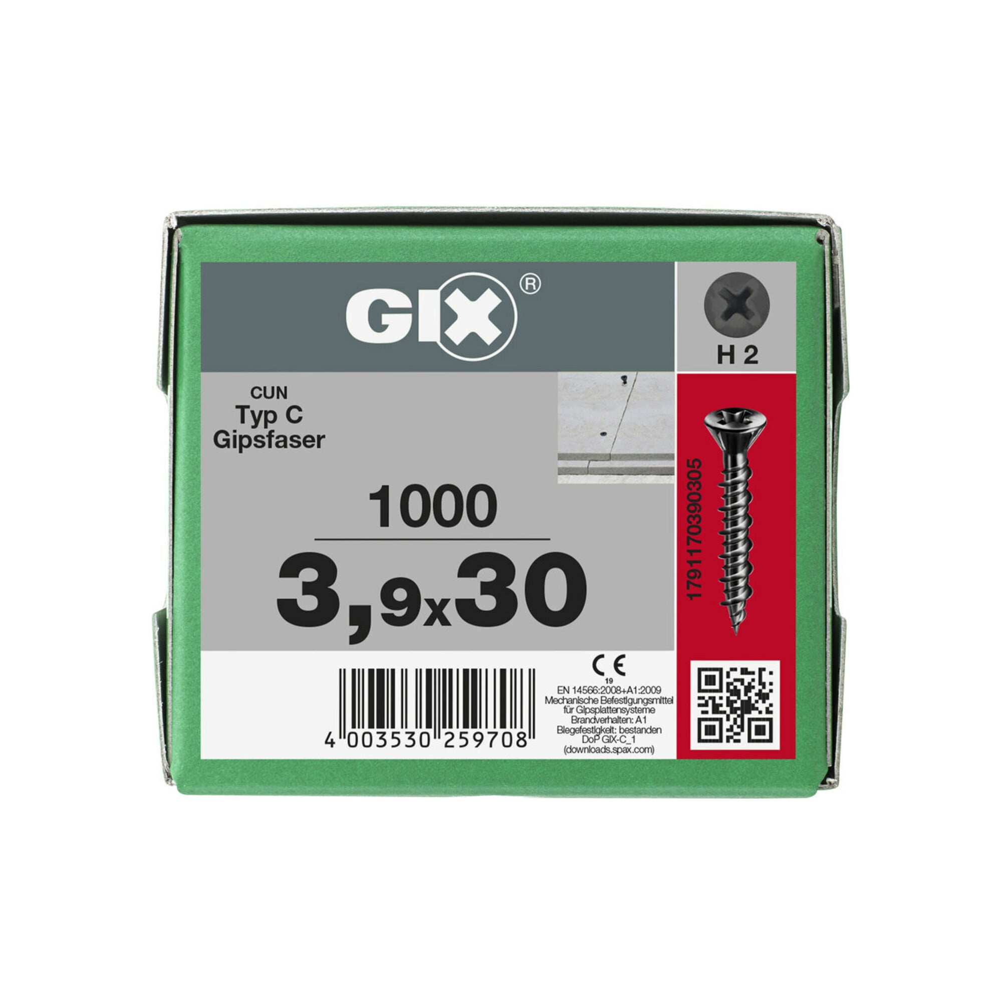 Spax GIX-C SEKO FRAESRIPPEN 3,9 x 30 H2 HILO-GEWINDE PHOSPHATIERT