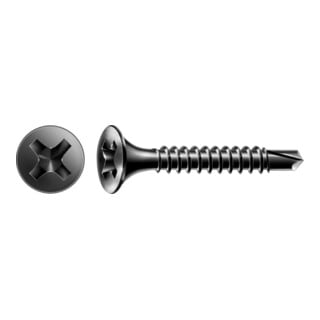 Spax GIX-D Tête trompette 3,5 x 35 H2 Pointe de perçage phosphatée