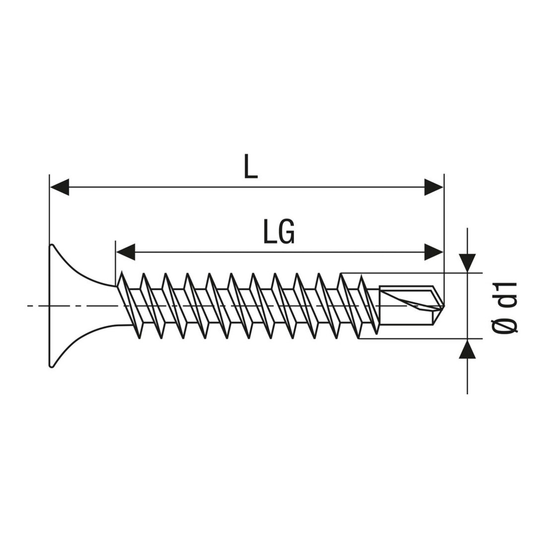 Spax GIX-D Tête trompette 3,5 x 35 H2 Pointe de perçage phosphatée