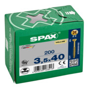 Spax Glasleistenschraube 3,5 x 40 mm Senkkopf Kreuzschlitz Z Teilgewinde CUT-Spitze YELLOX A2L-5
