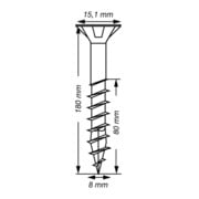 Spax Holzbauschraube 8 x 180 mm Senkkopf T-STAR plus Teilgewinde 4CUT WIROX P3J-5