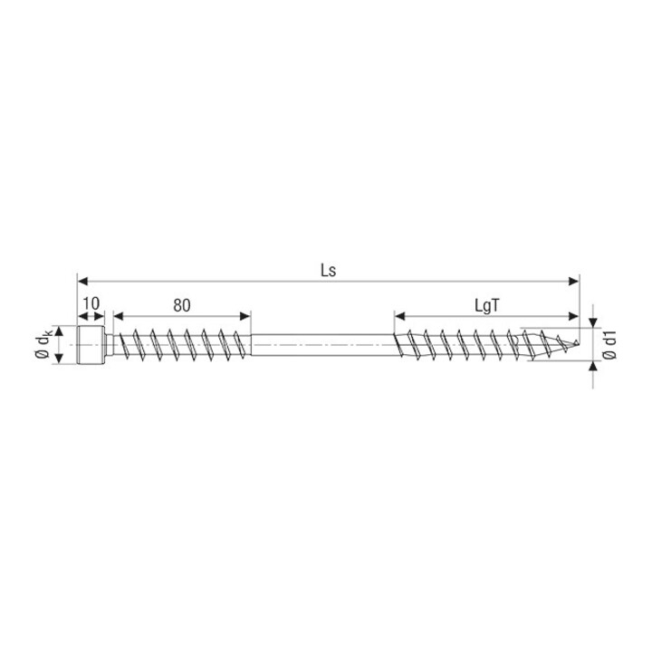 Spax ISO Tête de cylindre T-STAR 4CUT Fixation WIROX 10,0 x 260
