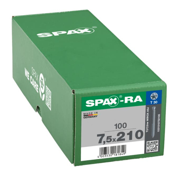 Spax RA Rahmenanker 7,5 x 210 mm Zylinderkopf T-STAR plus Vollgewinde WIROX A3J