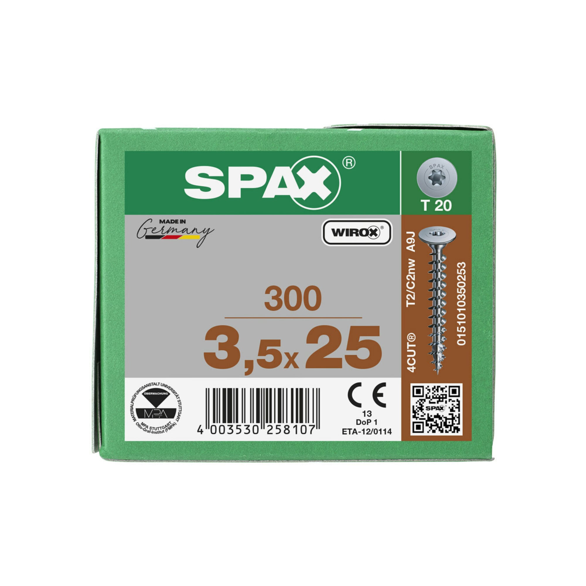 Spax Rückwandschrauben 3,5 x 25 ohne Linse T-STAR PLUS T10 VG