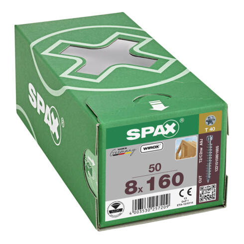 Spax S Tête de cylindre 8 x 160 T-STAR PLUS T40 VG CUT