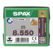 Spax S Tête de cylindre 8 x 550 T-STAR PLUS T40 FILETAGE COMPLET