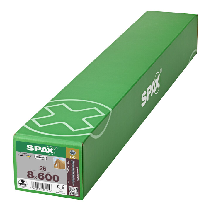 Spax S Tête de vis 8 x 600 T-STAR PLUS T40 filetage complet