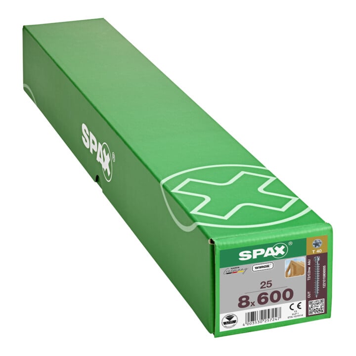 Spax S Tête de vis 8 x 600 T-STAR PLUS T40 filetage complet
