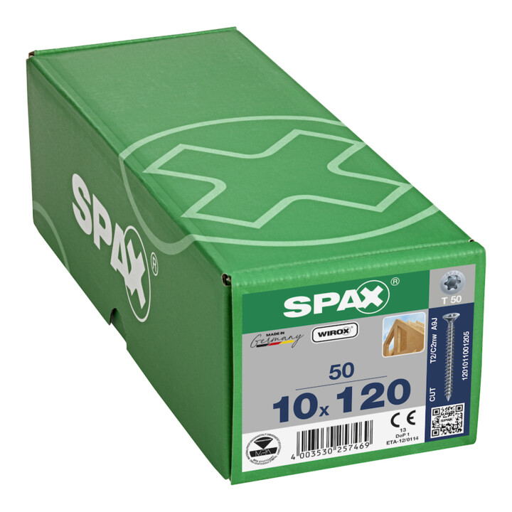 Spax S Vis à tête fraisée multiple 10 x 120 T-STAR PLUS T50 VG CUT WIROX