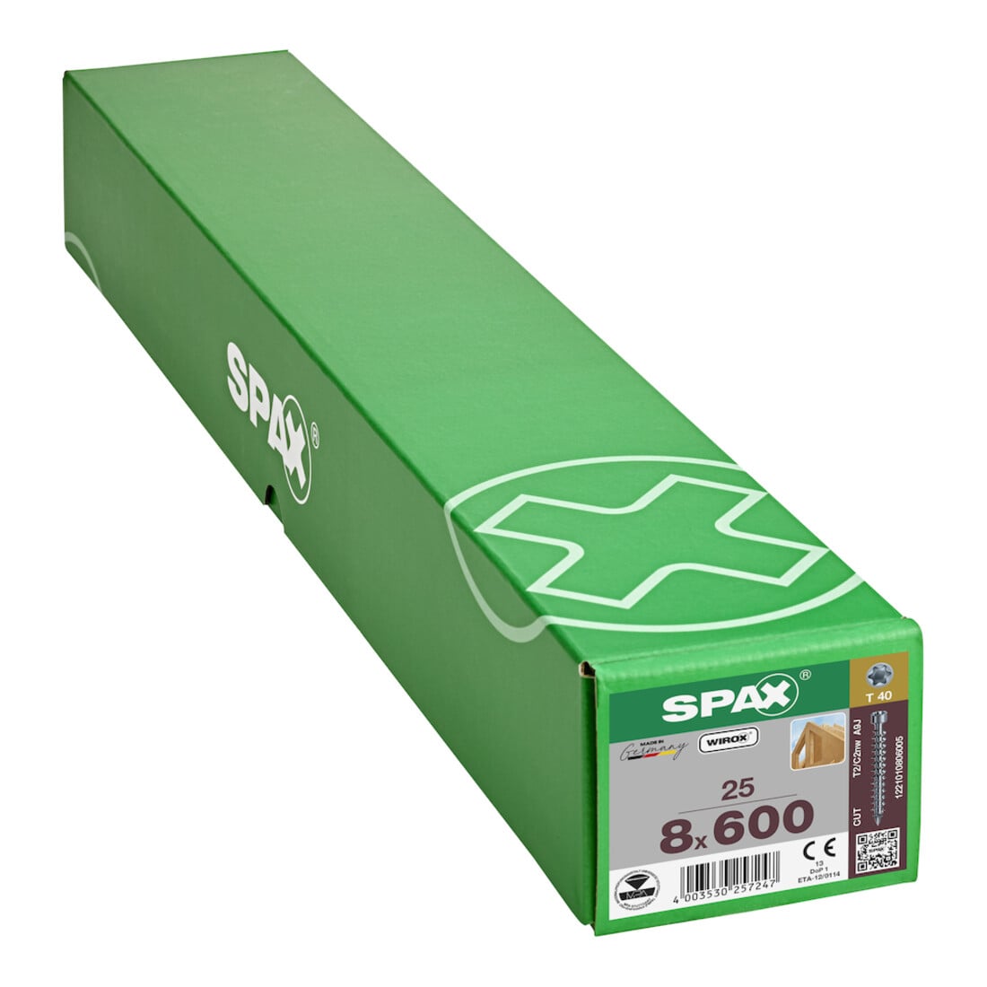 Spax S Zylinderkopf 8 x 600 T-STAR PLUS T40 VOLLGEWINDE