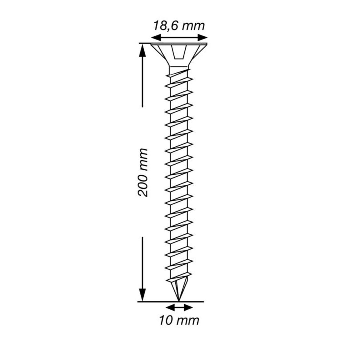 SPAX Schraube R 88196 Seko Pointe/T-STAR VG 10x200-T50 Acier galv. WIROX 50 pcs