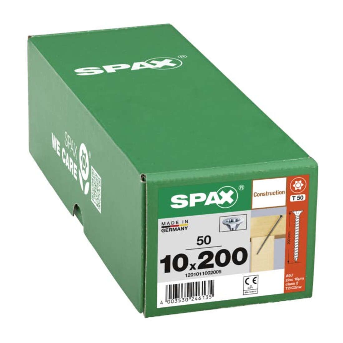 SPAX Schraube R 88196 Seko Pointe/T-STAR VG 10x200-T50 Acier galv. WIROX 50 pcs