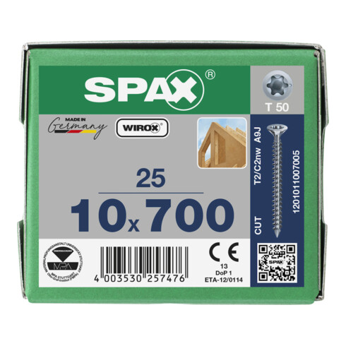 SPAX SEKO T-STAR+ T50 VG WIROX 10 x 700