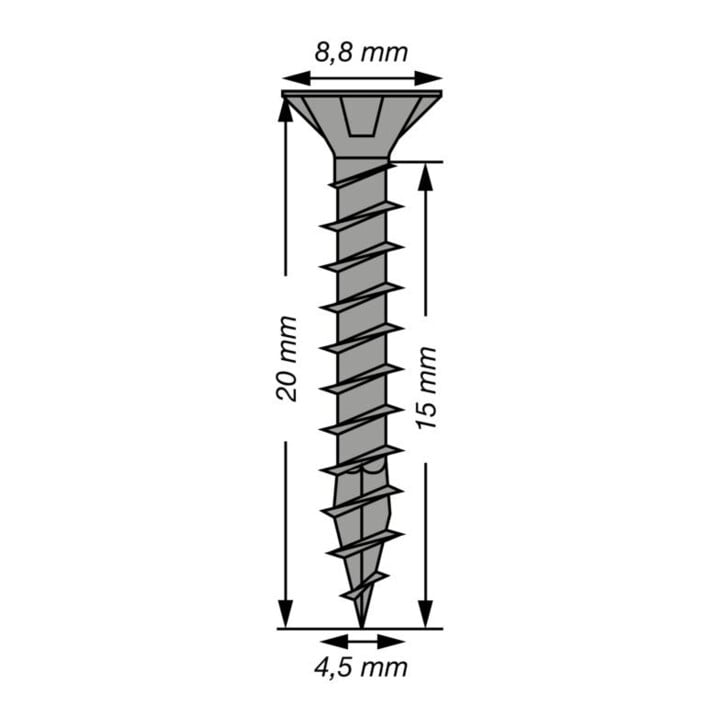 Spax Senkkopf T-STAR+ 4,5 x 20 Schwarz verzinkt HP