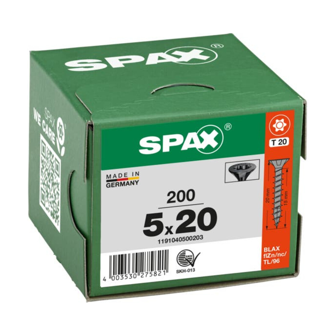 Spax Senkkopf T-STAR+ 5,0 x 20 Schwarz verzinkt HP