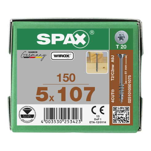 SPAX TELKO ohne Linse T-STAR+ T20 WIROX 5 x 107