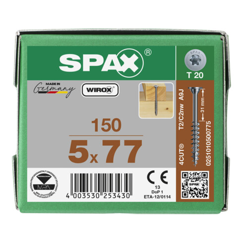 SPAX TELKO ohne Linse T-STAR+ T20 WIROX 5 x 77