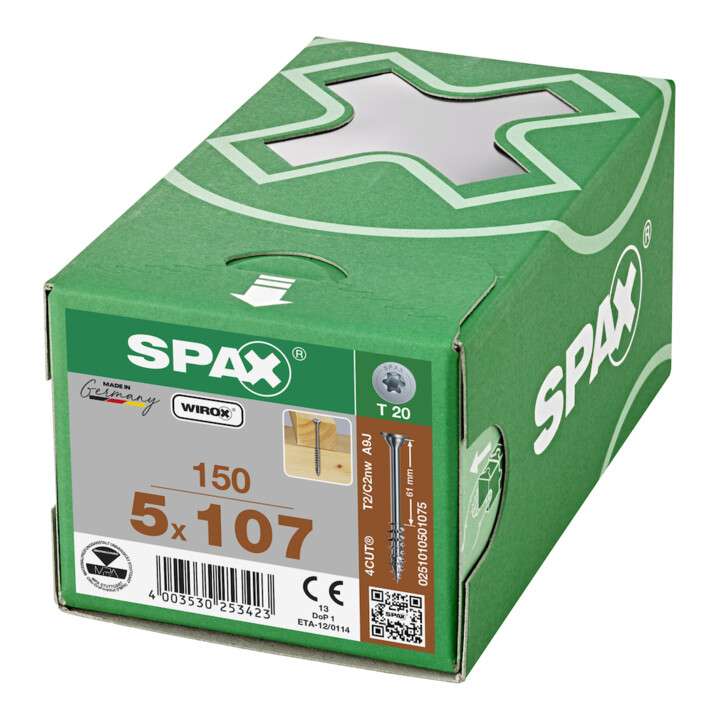 SPAX TELKO sans lentille T-STAR+ T20 WIROX 5 x 107