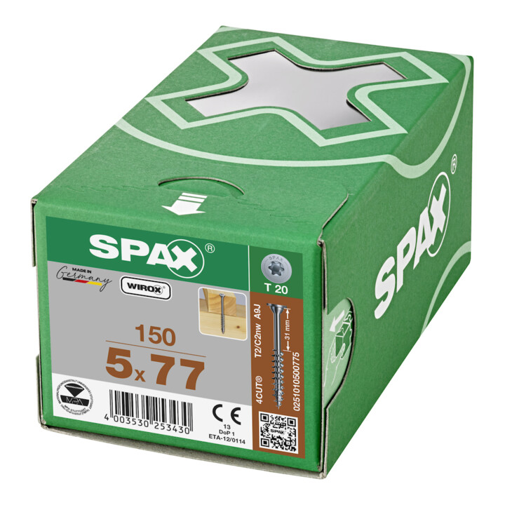 SPAX TELKO sans lentille T-STAR+ T20 WIROX 5 x 77