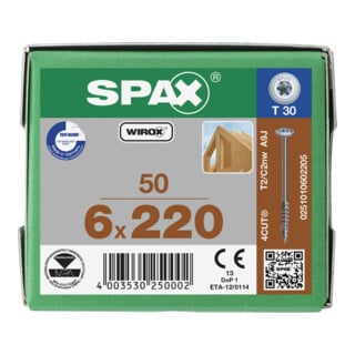 SPAX TELKO T-STAR+ T30 VG WIROX 6 x 220
