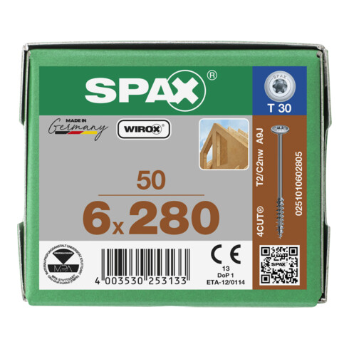 SPAX TELKO T-STAR+ T30 VG WIROX 6 x 280