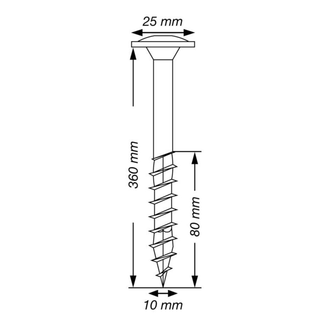 SPAX Tellerkopf T-STAR 10,0x360/80 Wirox