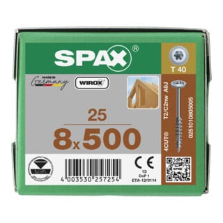 Spax Tellerkopf T-STAR+ 8,0 x 500/80 Wirox